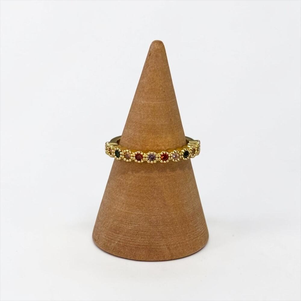 Colorful Adjustable Gold Ring
